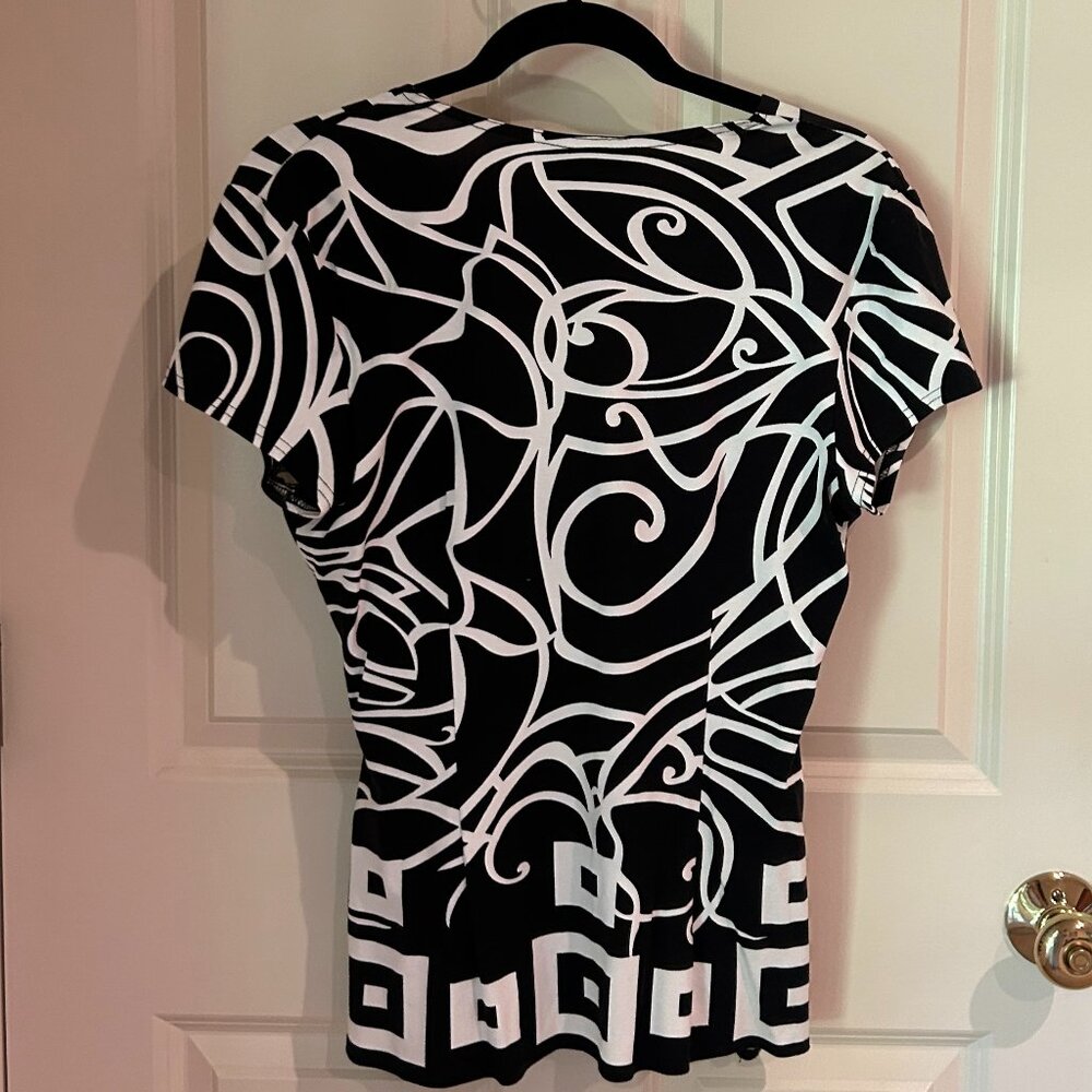 Black and White Jersey Blouse